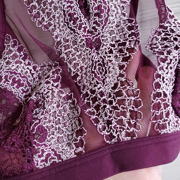 Victoria's Secret Sheer Burgundy Lace Bralette - Picture 10 of 16